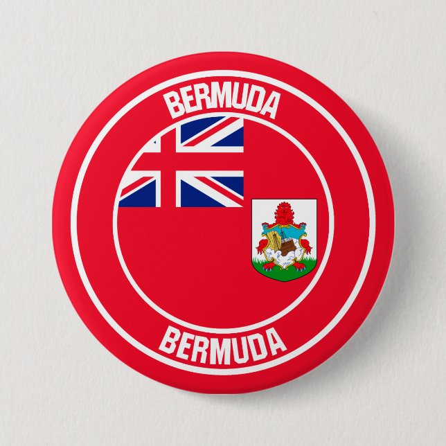 Bermuda Round Emblem Knapp (Framsida)