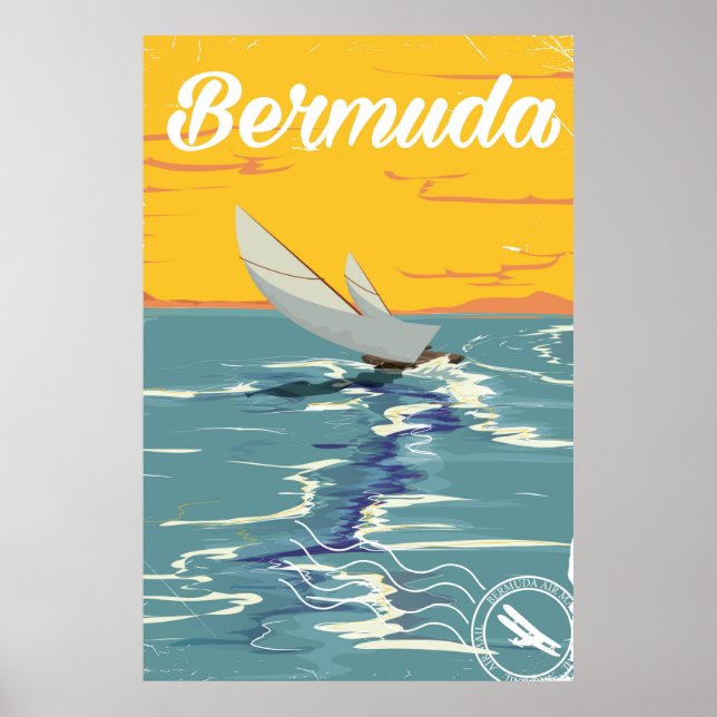 Bermuda Sailing vintage resor poster (Framsidan)