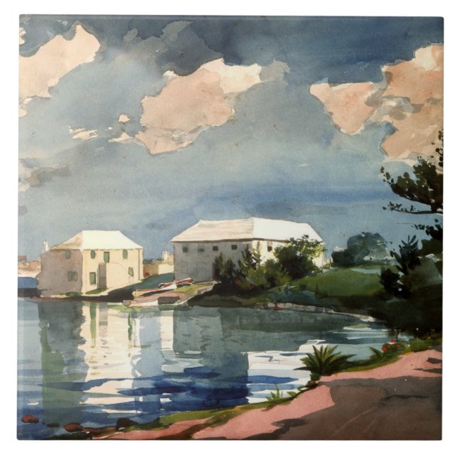 Bermuda, Salt Kettle-målning Kakelplatta (Framsidan)