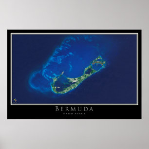 Bermuda Satellite Poster Karta