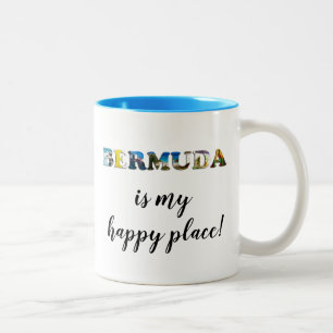 Bermuda stranden är mitt lyckliga ställe Två-Tonad mugg