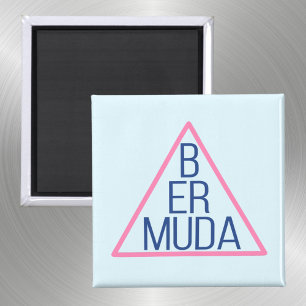 Bermuda-triangel med modern text inuti magnet
