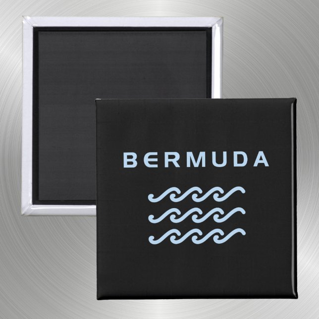 Bermuda Triple Ocean Vågar Mörk Färg Magnet (Skapare uppladdad)