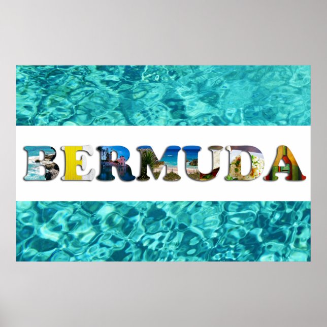 Bermuda Tropical Beach Blue Ocean Travel Photo Poster (Framsidan)