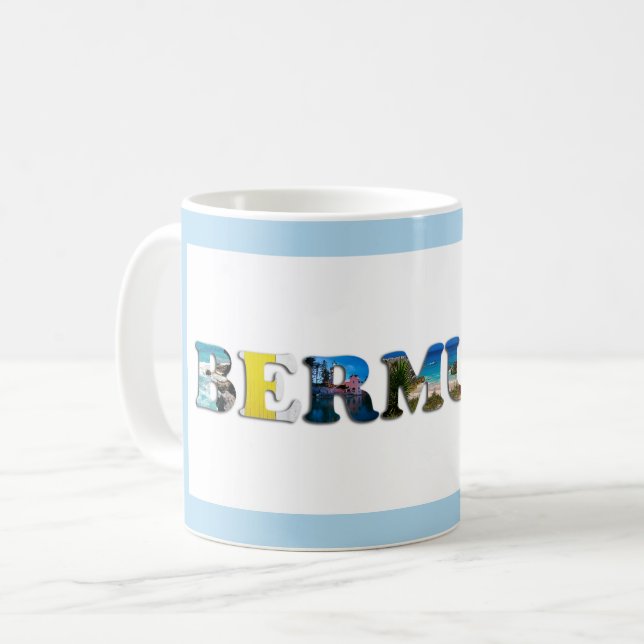 Bermuda Tropical Beach Travel Photo Kaffemugg (Framsida vänster)