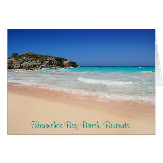 Bermuda Tropical Rosa Sand Beach Photo Hälsningskort (Framsidan Horizontal)