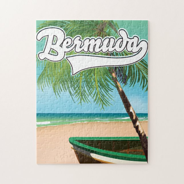 Bermuda Tropisk ö resa affisch Pussel (Vertikal)