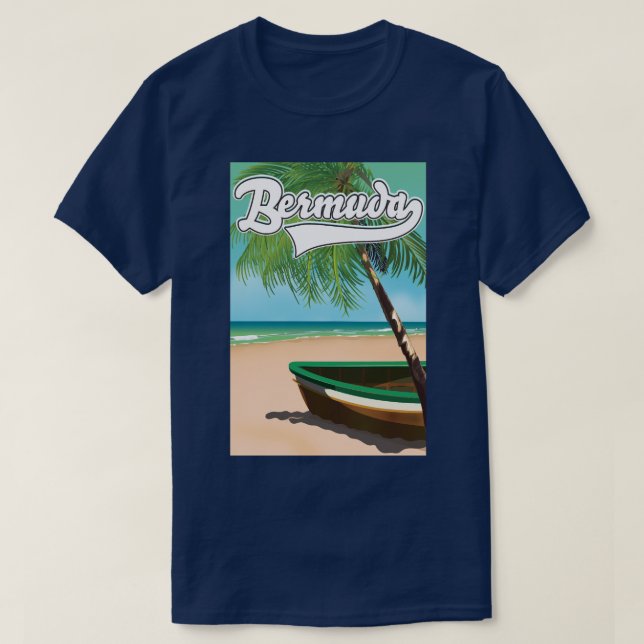 Bermuda Tropisk ö resa affisch T Shirt (Design framsida)