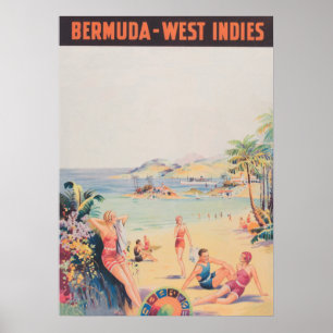 Bermuda Väster Indies Vintage affisch