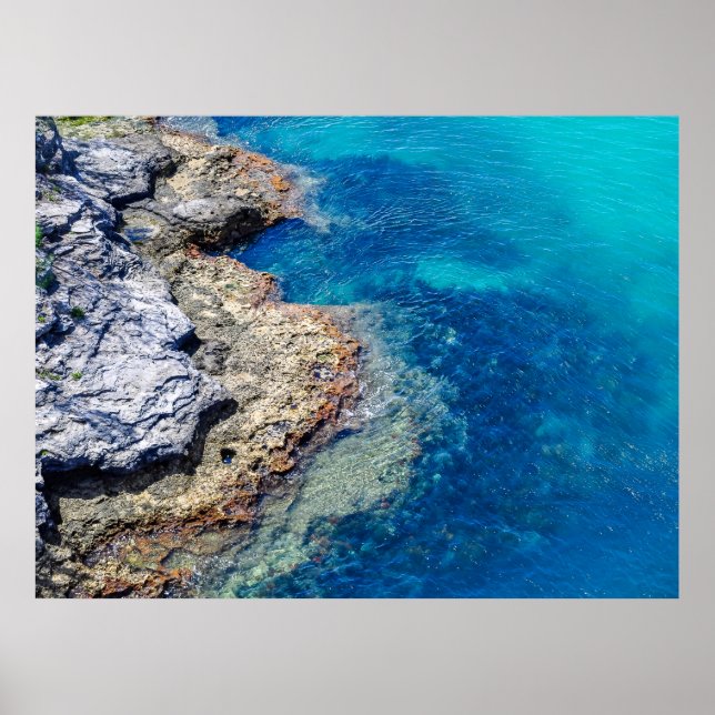 Bermuda Vatten & Rocky Shoreline Poster Skriv ut (Framsidan)