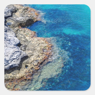 Bermuda Vatten & Rocky Shoreline Stickers Fyrkantigt Klistermärke