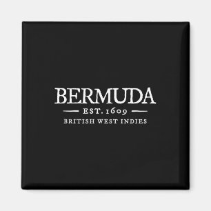 Bermuda Vintage Bokstav Retro Tillbakablick Semest Magnet