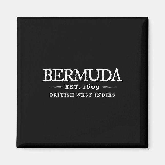 Bermuda Vintage Bokstav Retro Tillbakablick Semest Magnet (Framsidan)