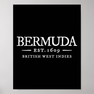 Bermuda Vintage Bokstav Retro Tillbakablick Semest Poster