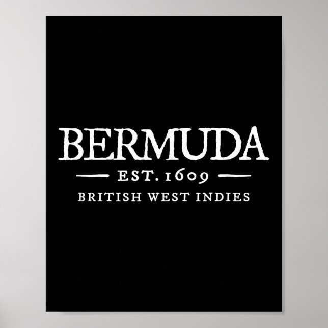 Bermuda Vintage Bokstav Retro Tillbakablick Semest Poster (Framsidan)