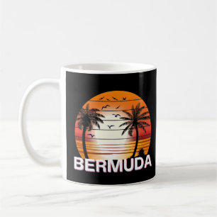 Bermuda Vintage Handflatan Träd Sommarbuss Kaffemugg