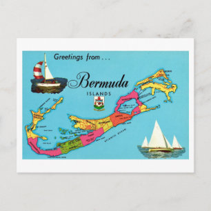 Bermuda Vintage Kart Postkort Vykort