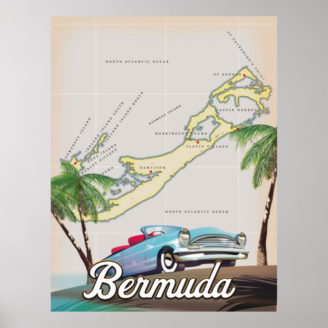 Bermuda vintage resor poster (Framsidan)