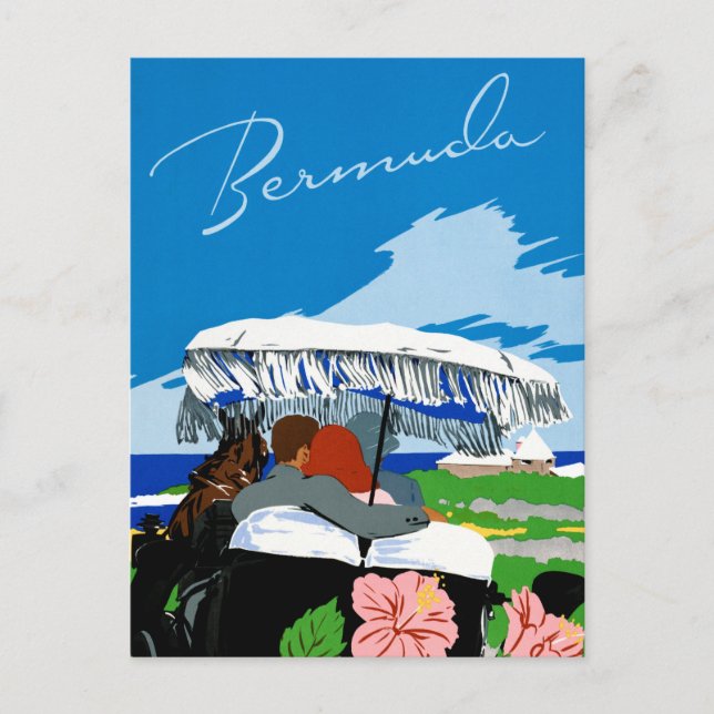 Bermuda Vintage resor Poster återställd Vykort (Framsida)
