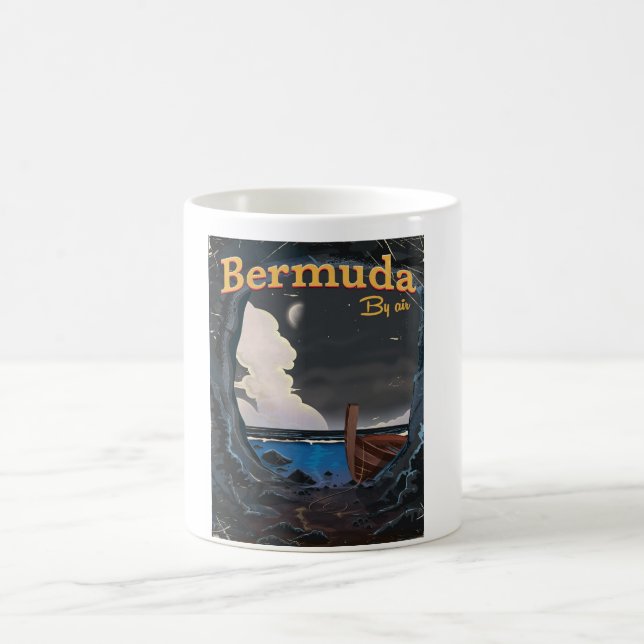 Bermuda vintage resor poster kaffemugg (Center)