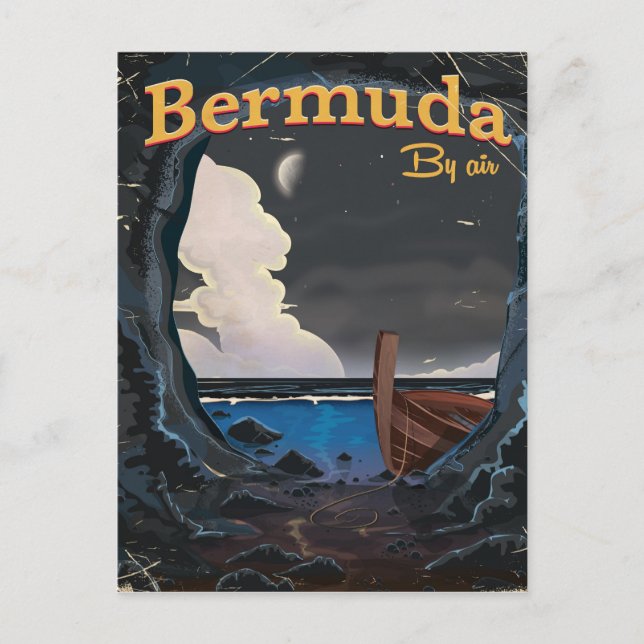 Bermuda vintage resor poster vykort (Framsida)