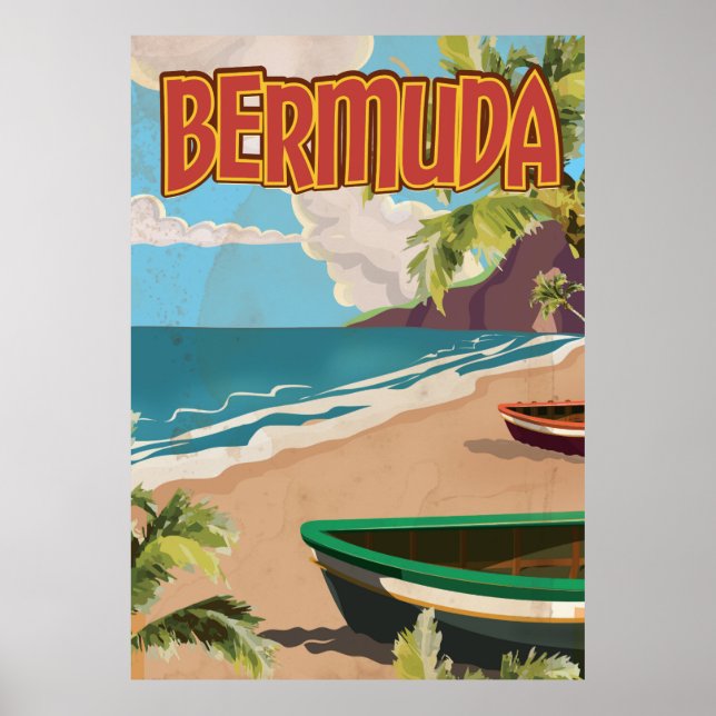 Bermuda vintage roligt reseaffisch poster (Framsidan)