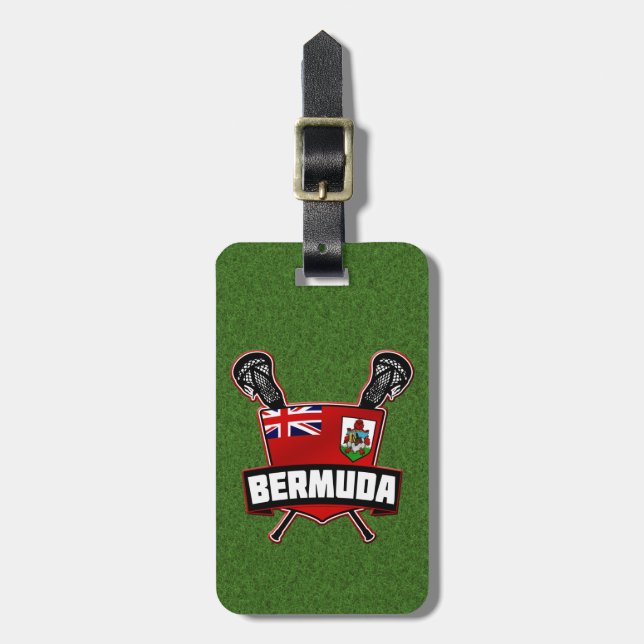 Bermudan Lacrosse Luggage Tag-mall Bagagebricka (Vertikal Framsida)