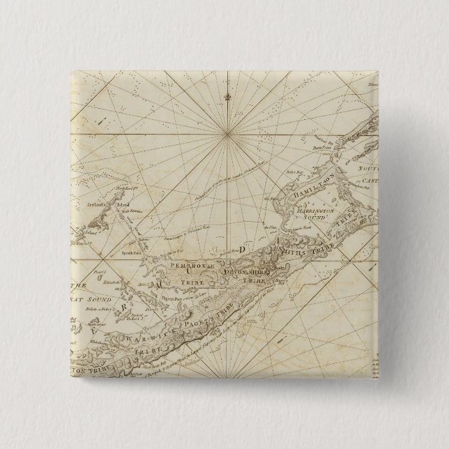 Bermudas- eller sommaröarna knapp (Framsida)