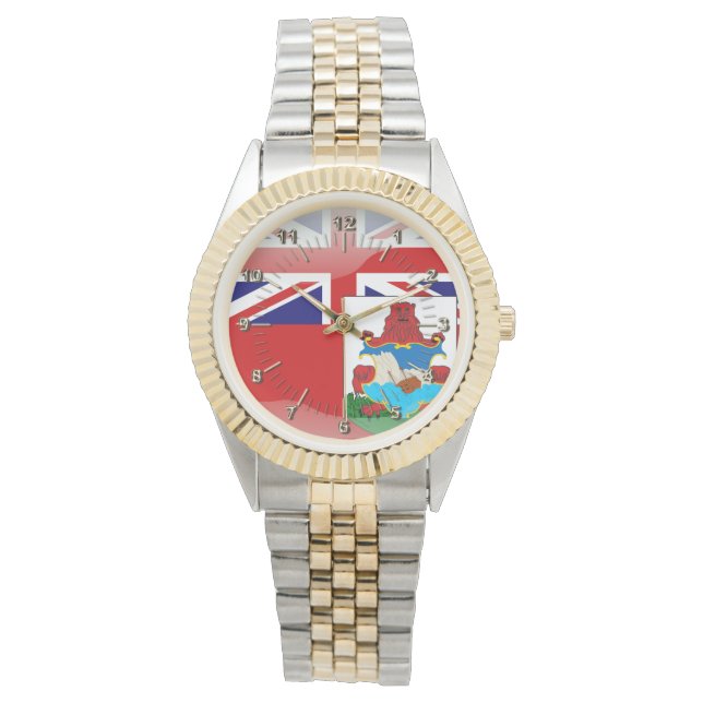 Bermudian glossy flagga armbandsur (Framsida)