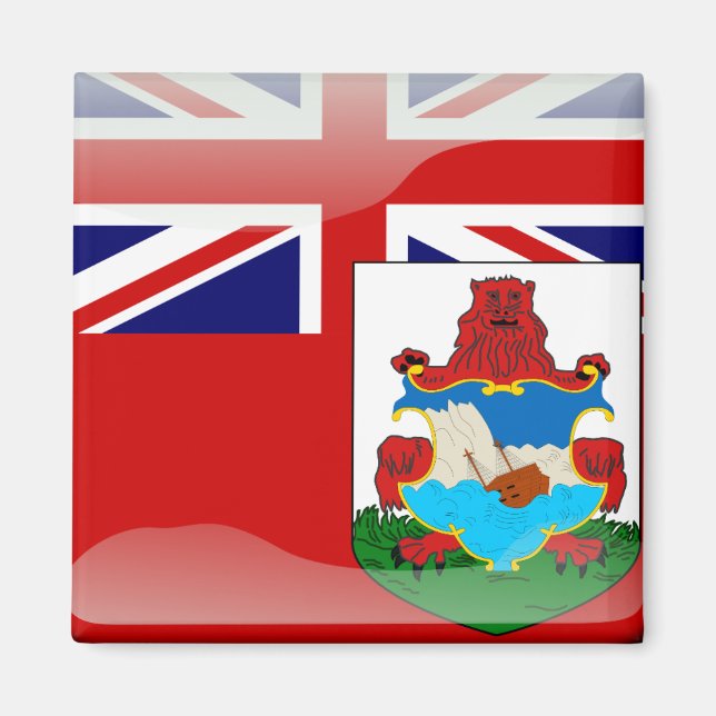 Bermudian glossy flagga magnet (Framsidan)