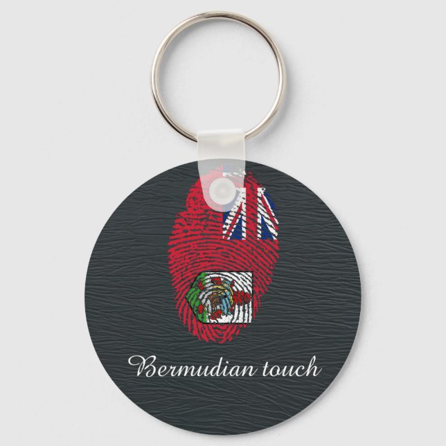 Bermudian touch fingeravtryck flagga nyckelring (Framsida)