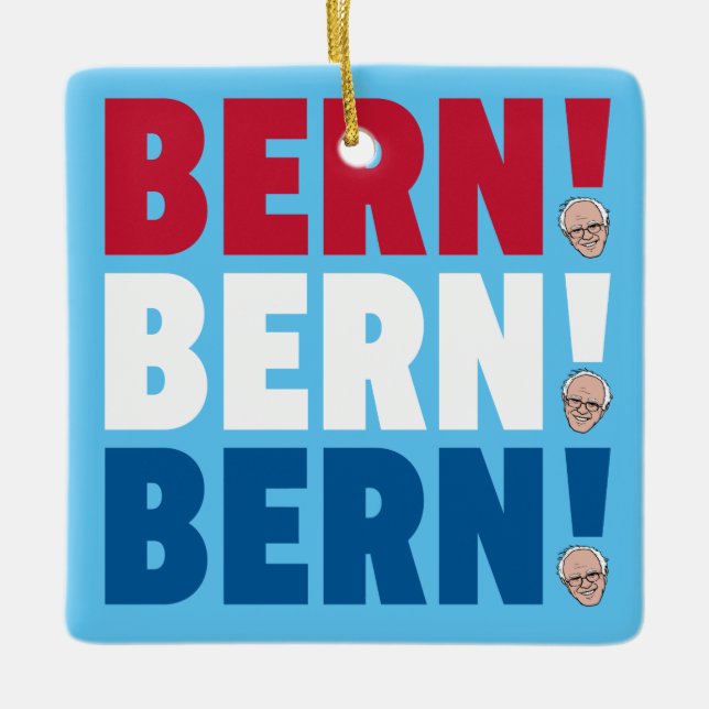 Bern Bern Bern Bernie Sanders Julgransprydnad Keramik (Framsida)