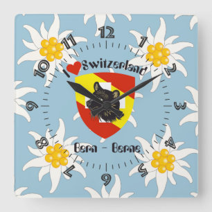 Bern Berne Berna Schweiz Suisse Svizra Uhr Fyrkantig Klocka