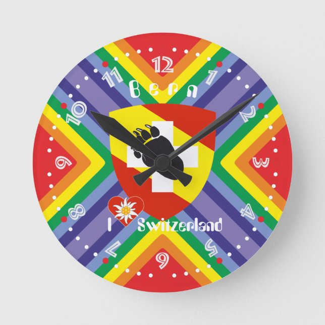 Bern Berne Berna Schweiz Suisse Svizra Uhr Rund Klocka (Framsida)