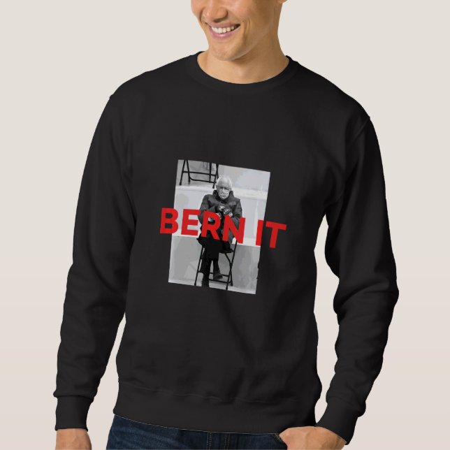 Bern Bernie Sanders Meme Mittens Ordförande Inaugu Lång Ärmad Tröja (Framsida)