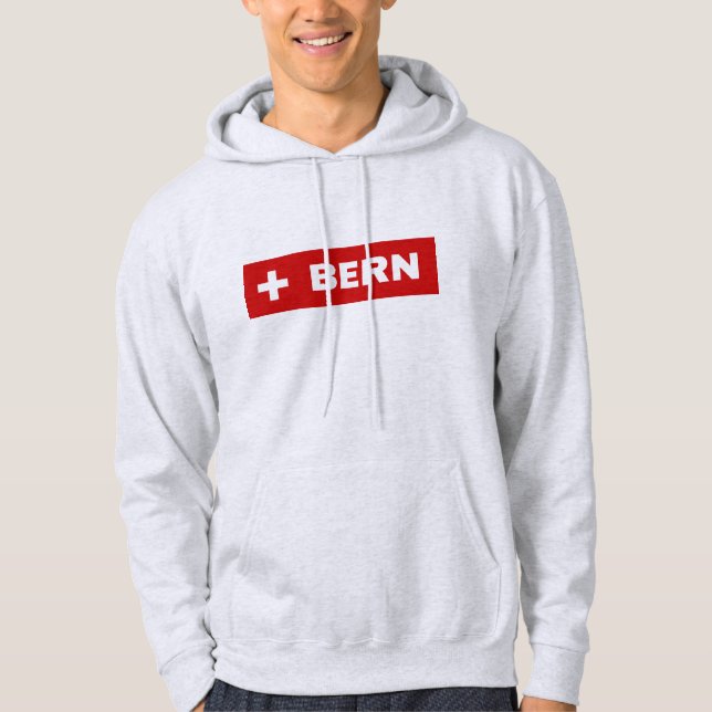 Bern in Swiss Flag Colors Hoodie (Framsida)