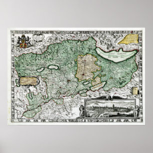 Bern - karta 1636 poster