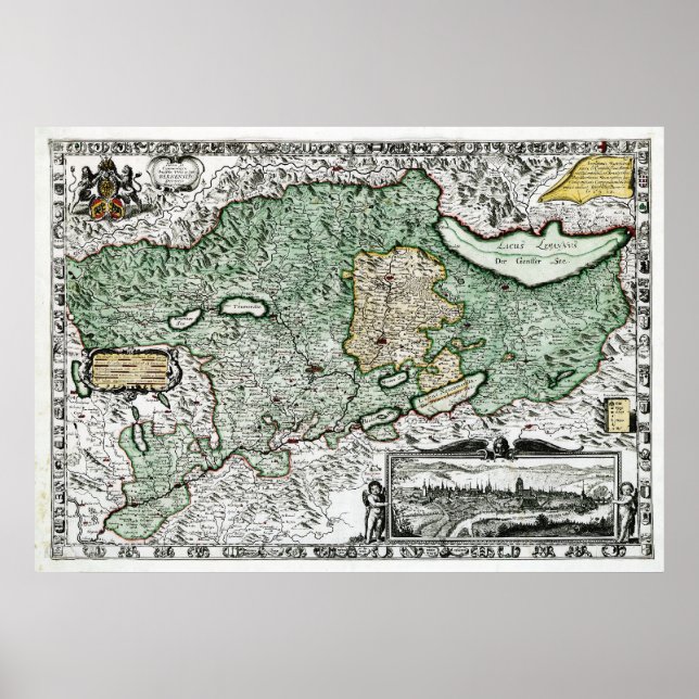 Bern - karta 1636 poster (Framsidan)