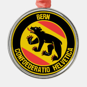 Bern Round Emblem Julgransprydnad Metall