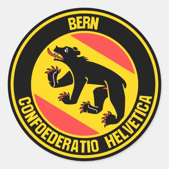 Bern Round Emblem Runt Klistermärke (Framsida)