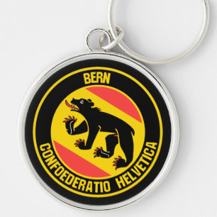 Bern runda Emblem Rund Silverfärgad Nyckelring
