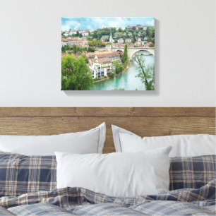 Bern Schweiz Aare River Photo Canvastryck