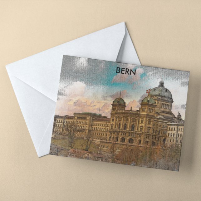 Bern, Schweiz Europe City View Vykort (Bern Switzerland panorama postcard)