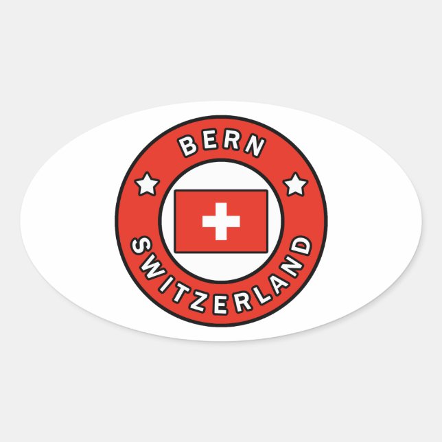 Bern Schweiz Ovalt Klistermärke (Framsida)