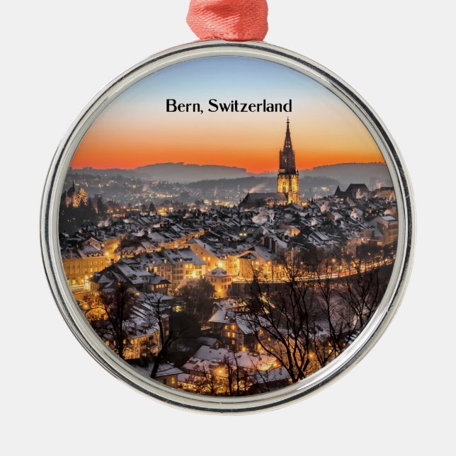 Bern, Schweiz panoramaby Julgransprydnad Metall (Framsidan)