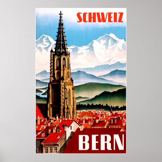 Bern, Schweiz reseaffisch Poster (Framsidan)