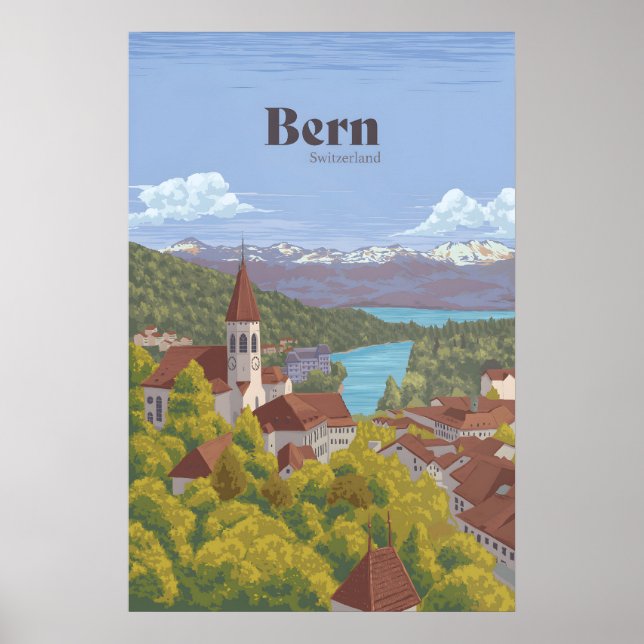 Bern Schweiz Reseskylt Poster (Framsidan)