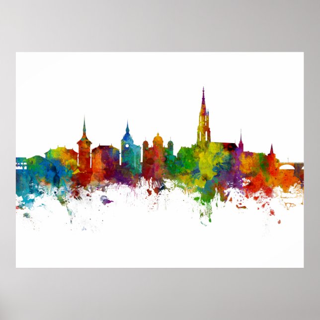 Bern Schweiz Skyline Poster (Framsidan)
