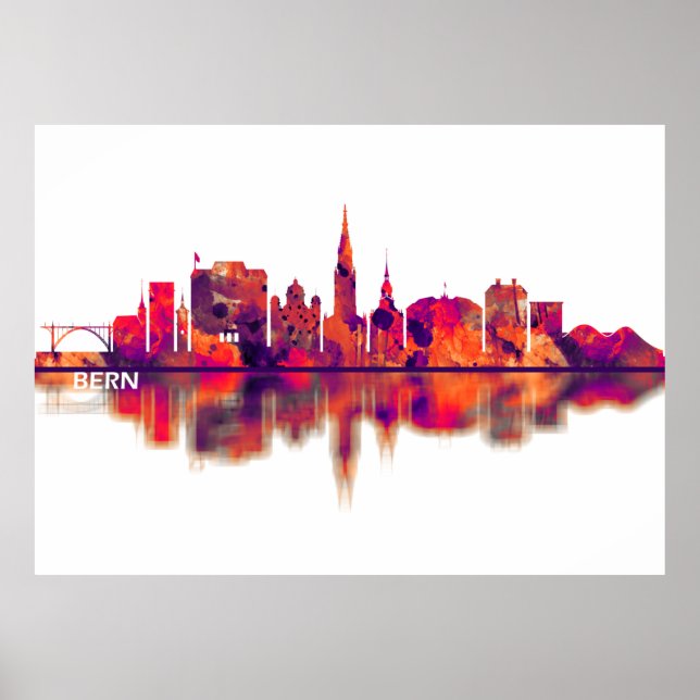 Bern Schweiz Skyline Poster (Framsidan)