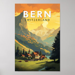 Bern Schweiz Travel Art Vintage Poster